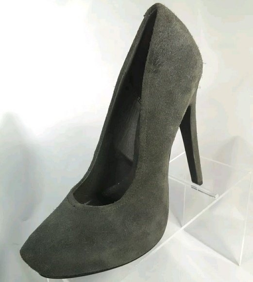 SOLD: Kelsi Dagger Gray Suede Platform Stiletto - Picture 7 of 7